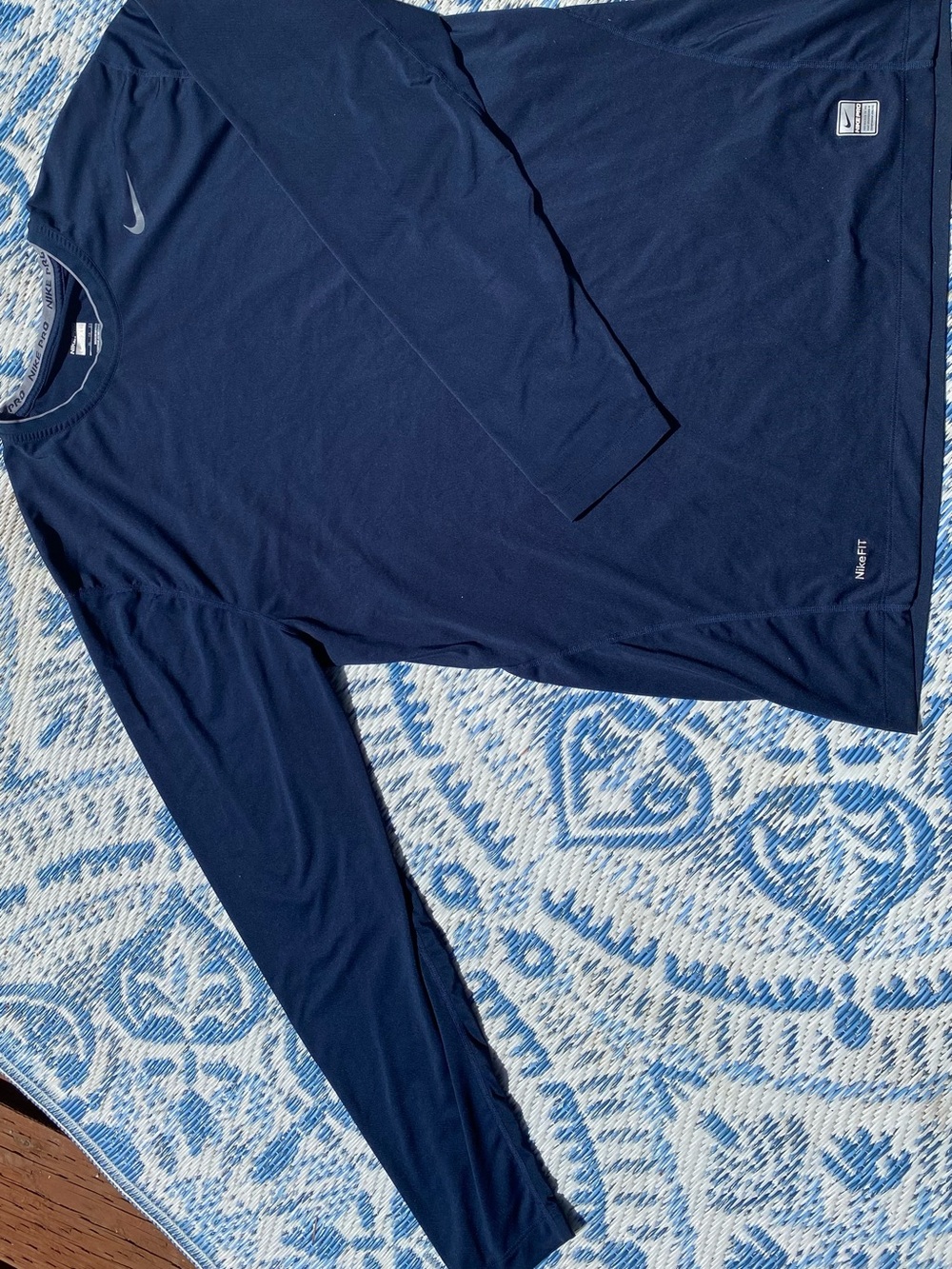 Nike Long Sleeve Performance Top - Navy Blue
